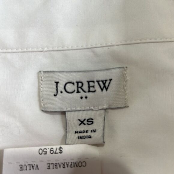 J. Crew Factory White Button-up cotton poplin shirt in signature fit NWT - Picture 3 of 7